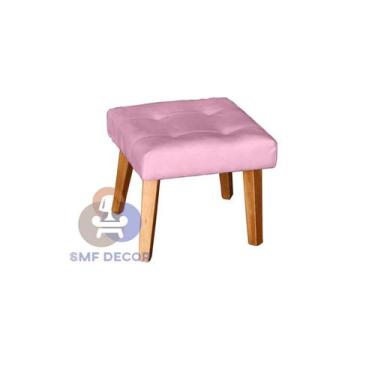 Imagem de Puff Banqueta Decorativa Glamour Dubai Com Pés Quadrado - SMF Decor, R