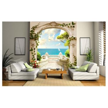 Imagem de Papel De Parede Paisagem Digital Jardim Mar 3D Dav52