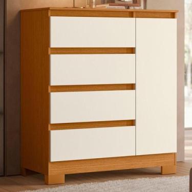 Imagem de Cômoda Buffet 4 Gavetas Quarto Sala Pés Retrô Luxo - Casa H, Cinamomo 