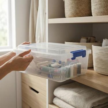 Imagem de Caixa Organizadora 10L Transparente com Trava Ercaplast