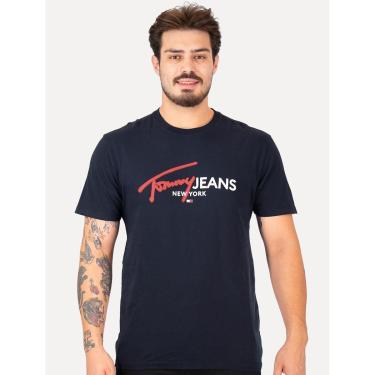 Imagem de Camiseta Tommy Jeans Masculina Regular Spray Pop Logo Azul Marinho-Masculino