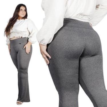 Imagem de Calça Flare Bailarina Plus Size Cintura Alta Poliamida-Feminino