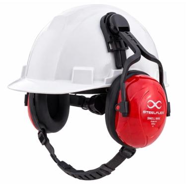 Imagem de Kit Capacete de Proteção Turtle Jugular Suspensão Catraca E Protetor Antirruído Shell Max Steelflex