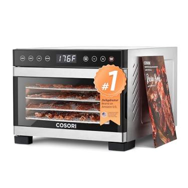 Imagem de COSORI Desidratador de alimentos para carne secadora, controle de temperatura de 80 °C, máquina de secar 5 bandejas de aço inoxidável, 4 predefinições, temporizador 48H, para petiscos de cachorro,