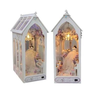 Imagem de Mini Estante De Livros De Madeira DIY Para Decoração De Casa E Present