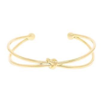 Imagem de Bracelete feminino folheado a ouro 18k 2 voltas nó rafaella piuka, Dou