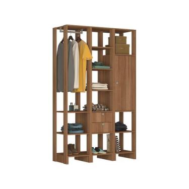 Imagem de Closet com 1 Cabideiro, 2 Gavetas, 1 Porta com 2 prateleiras e 11 nich