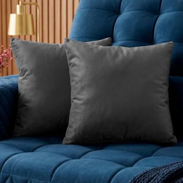 Imagem de Almofadas Kit Plumie. De 45x45cm 2 Uni Velusoft Cama Inbox Cinza