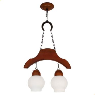 Imagem de Pendente Muller Sela De Cavalo 2 Lâmpadas Envelhecido 932e