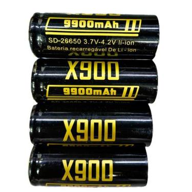 Imagem de 4x Bateria 26650 9900mah 4,2v Pilha Recarregável Qualidade Premium- En