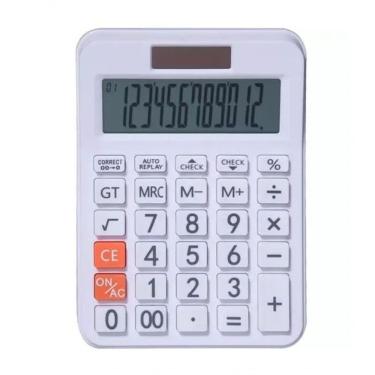 Imagem de Calculadora de Mesa Maxprint C128B com 12 Dígitos, Energia Solar e Bateria LR1130, Desligamento Automático, Funções Raiz