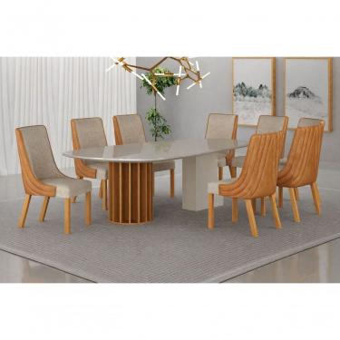 Imagem de Conjunto Jantar 8 Cadeiras Maciça 2x1 Pilar Vdo- Arbo Design