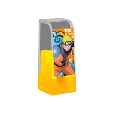 Imagem de Apontador com Depósito Tris Naruto com Lâmina Antiferrugem e Design Temático para Estudos 1 Unidade Amarelo