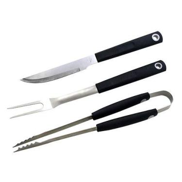 Imagem de Jogo churrasco Easy Grill 3 peças inox cabo plástico preto -Dynasty, 3