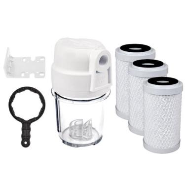 Imagem de Filtro Agua 5 Ponto Uso Pou Carvão Ativado 3 Carbon Block Transparente
