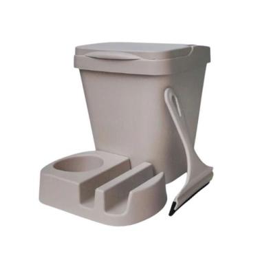 Imagem de Kit Pia Multiuso Elegance Porta Detergente Rodinho de Pia Lixeira 4,8 