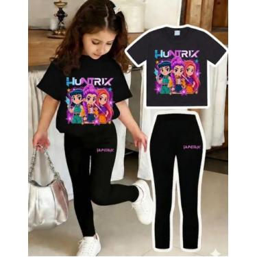 Imagem de Conjunto Infantil Huntrix Guerreiras Kpop Camiseta E Legging conjunto 