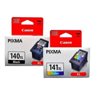 Imagem de Kit Cartucho Tinta Original Canon - CL-140XL  CL-141XL