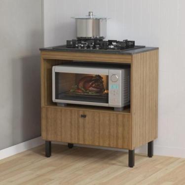 Imagem de Balcão Cozinha Cooktop 4 Bocas E Forno/micro-ondas Multimóveis Cr20499