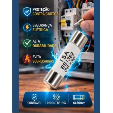 Imagem de Fusível para Microondas 15A - 127V / 250V - Compell