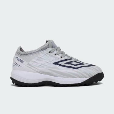 Imagem de Chuteira society Umbro Ultimate infantil - cinza e azul-Unissex