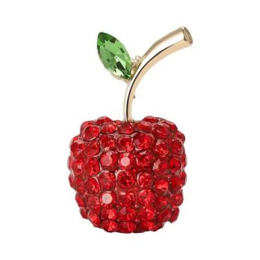 Imagem de Broche de Romã e Melancia com Strass - Presente para Festa, Vermelho42