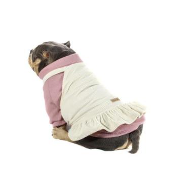 Imagem de Jardineira para Cachorro e Gato Pet - Bichinho Chic, Bege, 04