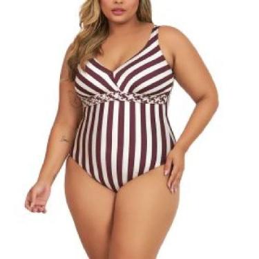 Imagem de Maiô Modelador Dilady Trançado Banho de Mar, Classic Stripes, 48