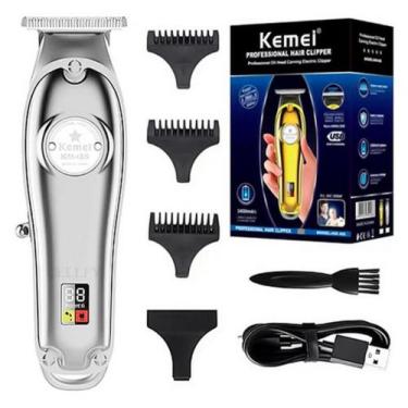 Imagem de Aparador De Pelo Barba Sem Fio Acabamento Corte De Cabelo 5w - Kemei, 