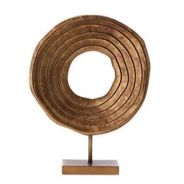 Imagem de Escultura Redonda em Poliresina Dourada 34,5x26x7cm Mart