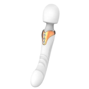 Imagem de Vibrador Varinha Mágica Recarregável com Penetrador Long Branco - Sexy