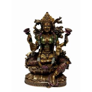Imagem de Estátua de Lakshmi - Deusa da Prosperidade e Beleza - 23cm - no-brand
