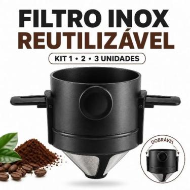 Imagem de Coador De Café Reutilizável Inox Dobrável Filtro Permanente Universal 