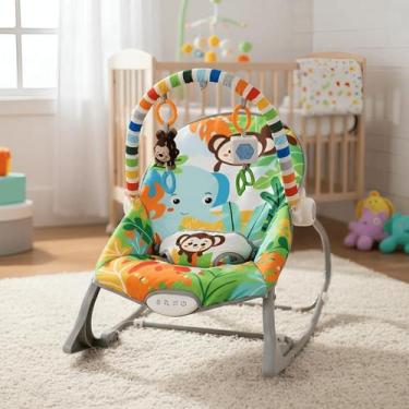Imagem de Cadeirinha Smile vibratória descanso com Ruído Branco para o bebê verd