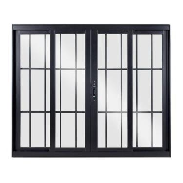Imagem de Janela de Alumínio de Correr 100x150x8cm 4 Folhas Vidro Liso Topsul Es