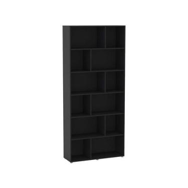 Imagem de Estante de Livros 90CMX204CM 12 Nichos Xangai Preto - Politorno, Preto
