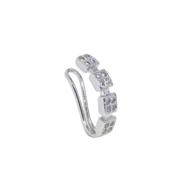 Imagem de Piercing quatro blocos de microzircônias banhado a ródio branco - VIDI