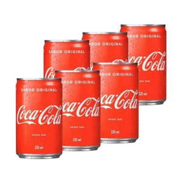 Imagem de Refrigerante Lata Coca-Cola Original 6 Unidades - 220ml