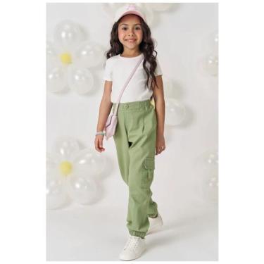 Imagem de Calça Feminina Cargo Infantil KUKIÊ Cor:VerdeTamanho:6, Verde, 6