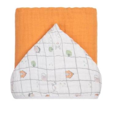 Imagem de Toalha de banho bebe soft premium liso papi baby com capuz 90cm x 70cm