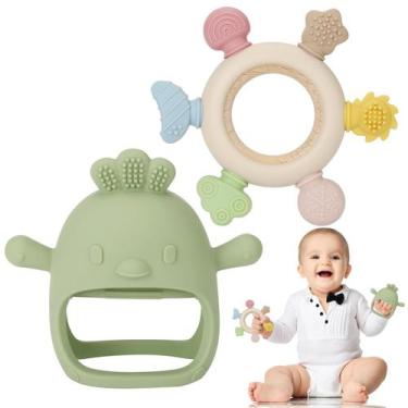 Imagem de Conjunto de Mordedores para Bebê Socub com Luva de Silicone e Anel de 