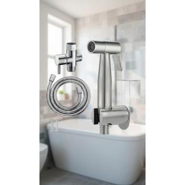 Imagem de Ducha Higiênica Quadrada Aço Inox 304 Completa - Congratulations Store