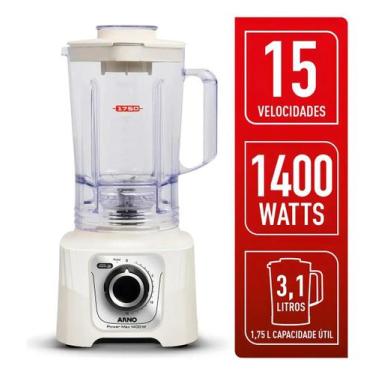 Imagem de Liquidificador Arno Powermax 1400W Marfim LN64 3,1L 127V, Marfim, 110V