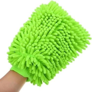Imagem de Luva para Limpeza Automotiva com Microfibra e Elastano Cor Verde 20CM X 14CM