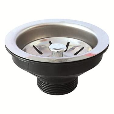 Imagem de Válvula Americana em Inox Para Pia Cuba Tanque 4.1/2" (Puxador Plástico Cromado)