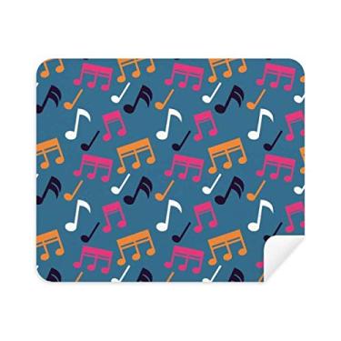 Imagem de Pano de limpeza de tela azul com notas musicais coloridas, 2 peças, tecido de camurça