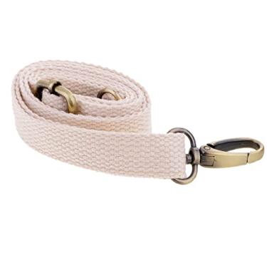 Imagem de LoveinDIY Alça de bolsa ajustável de lona substituição universal com ganchos giratórios de metal, Bege, 120cm