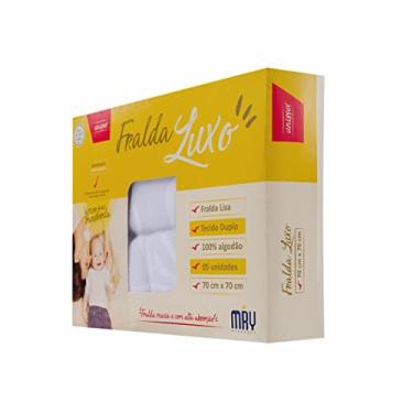 Imagem de Fralda De Pano Luxo Tecido Duplo Branca C/5 Unids Algodão