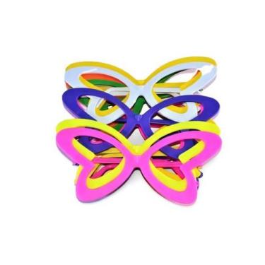 Imagem de Óculos Pct Com 10 Plástico Colorido Borboleta Big - Festas E Fantasias