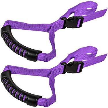 Imagem de Cabo de segurança ajustável para carro de bengala automática, suporte de veículo, cabo de nylon portátil, cabo de assistência de carro (roxo, 2 peças)